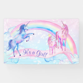 Pastel Unicorn Babyduschbanner Banner