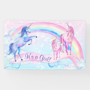 Pastel Unicorn Babyduschbanner Banner