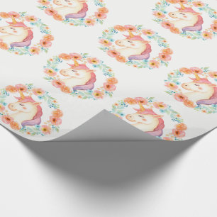 Pastel Unicorn, Blumenkreidepapier Geschenkpapier