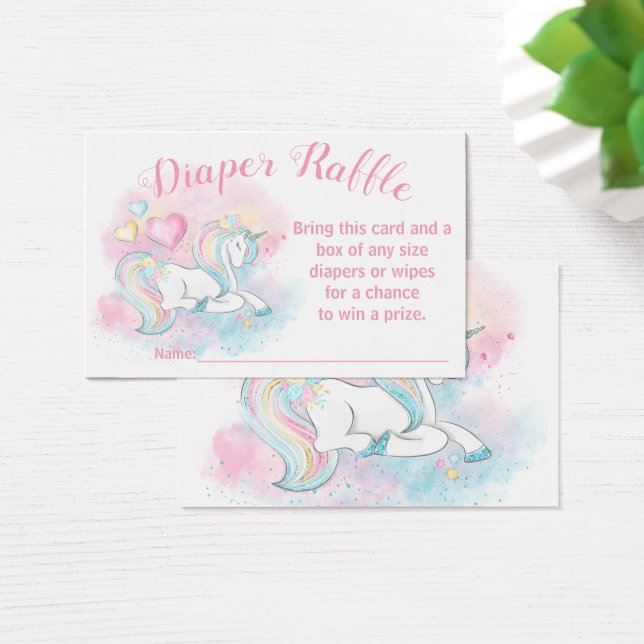 Pastel Unicorn Diaper Raffelkarten (Schreibtisch)