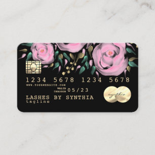 Pastel Unicorn Floral Credit Card Aquarell Visitenkarte