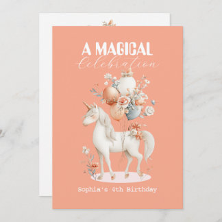 Pastel Unicorn Geburtstag Einladung