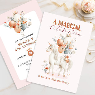 Pastel Unicorn Geburtstag Einladung