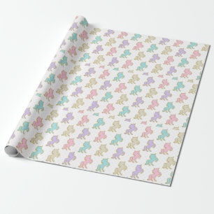 Pastel Unicorn Geburtstag Geschenkpapier