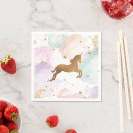Pastel Unicorn Geburtstagsparty Serviette