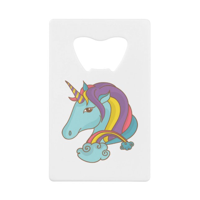Pastel Unicorn Geldbeutel Flaschenöffner (Vorderseite)