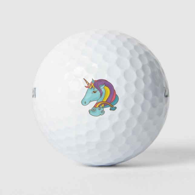 Pastel Unicorn Golfball (Vorderseite)