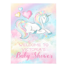 Pastel Unicorn Kinderdusche Einladungen