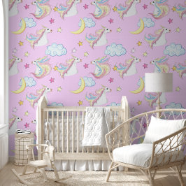 Pastel Unicorn & Night Dreams | Soft Pink  Tapete