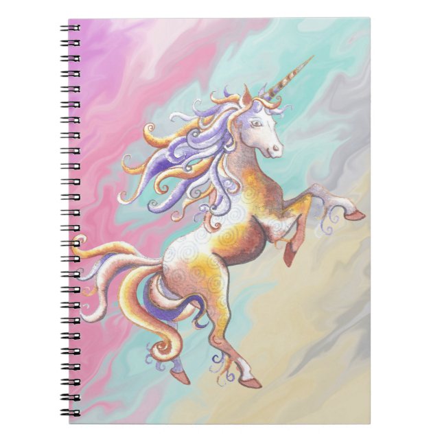Pastel Unicorn-Notebook Notizblock (Vorderseite)