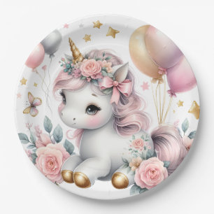 Pastel Unicorn Pappteller