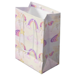 Pastel Unicorn Pegasus Mittlere Geschenktüte