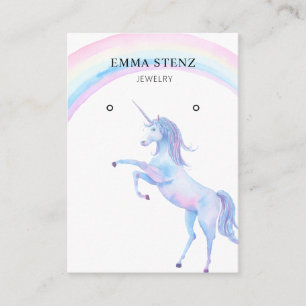 Pastel Unicorn Rainbow ・ Earring Display Card  Visitenkarte