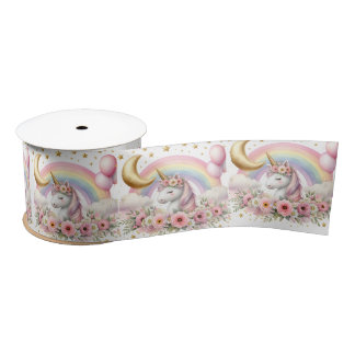 Pastel Unicorn Satinband