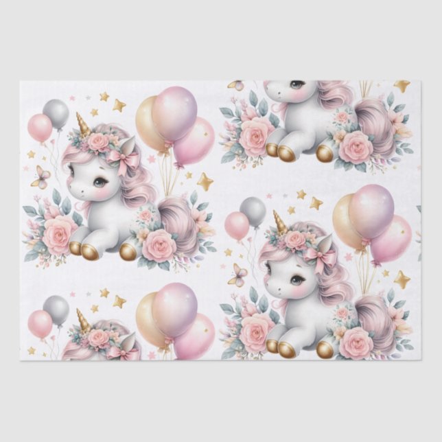 Pastel Unicorn Seidenpapier (Vorderseite)