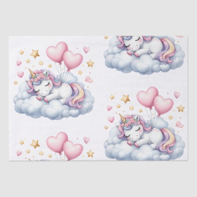 Pastel Unicorn Seidenpapier (Vorderseite)