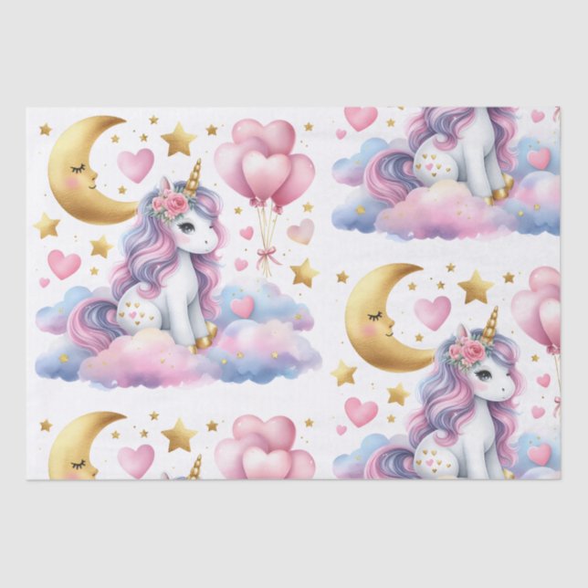 Pastel Unicorn Seidenpapier (Vorderseite)