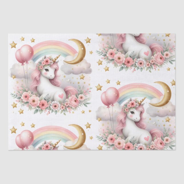Pastel Unicorn Seidenpapier (Vorderseite)