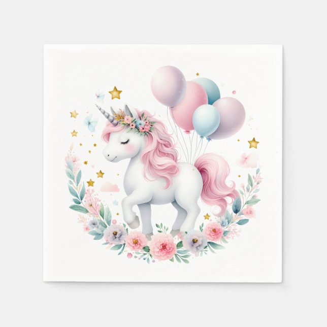 Pastel Unicorn Serviette (Vorderseite)