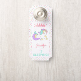 Pastel Unicorn Sprinkle Shhh! Baby schläft Türanhänger
