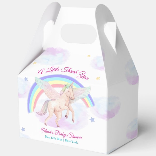 Pastel Unicorn Star Rainbow Fairytale Baby Shower  Geschenkschachtel (Vorderseite)