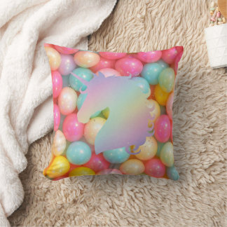 Pastel Unicorn Throw Pillow | Magical Rainbow Home Kissen