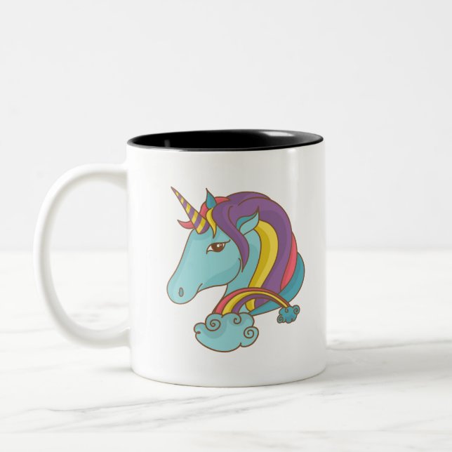 Pastel Unicorn Zweifarbige Tasse (Links)