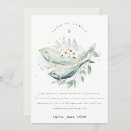 Pastel Unterwasser Blütenwal Fisch Babydusche Dankeskarte