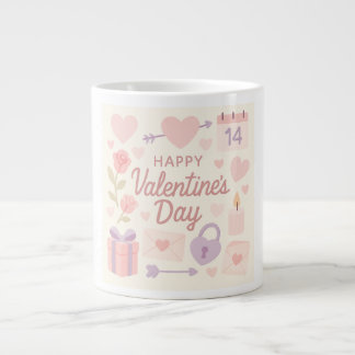 Pastel Valentine's Day Mug Jumbo-Tasse