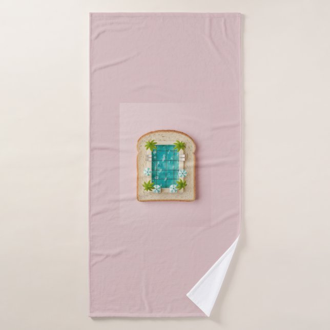 Pastel Vaporwave Pool Toast Badhandtuch Set (Badehandtuch)