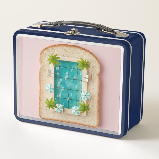 Pastel Vaporwave Pool Toast Metall Brotdose (Vorderseite)