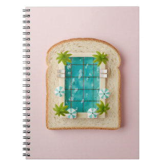 Pastel Vaporwave Pool Toast Notizblock