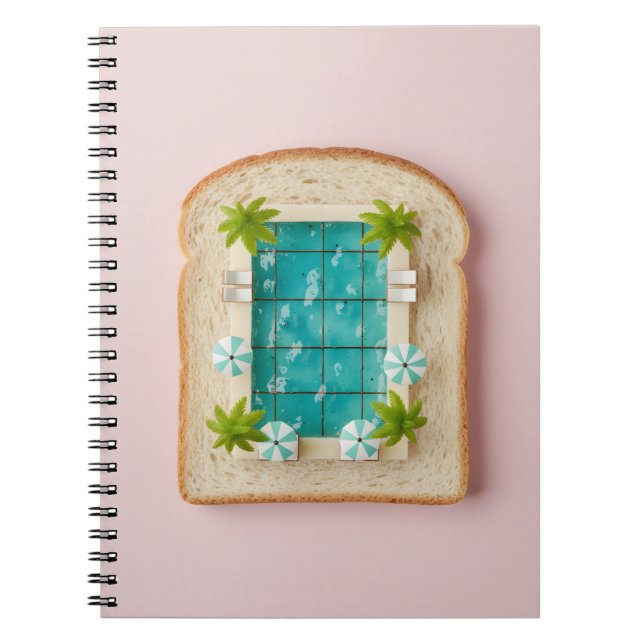 Pastel Vaporwave Pool Toast Notizblock (Vorderseite)