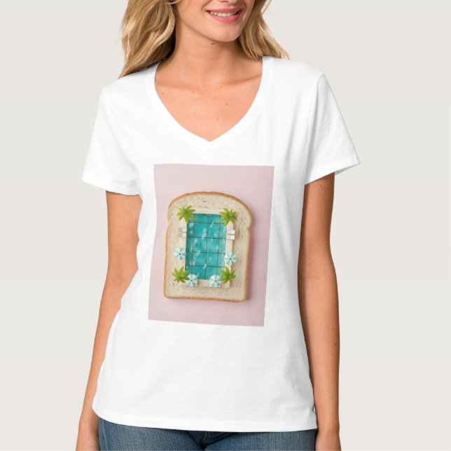 Pastel Vaporwave Pool Toast T-Shirt (Vorderseite)