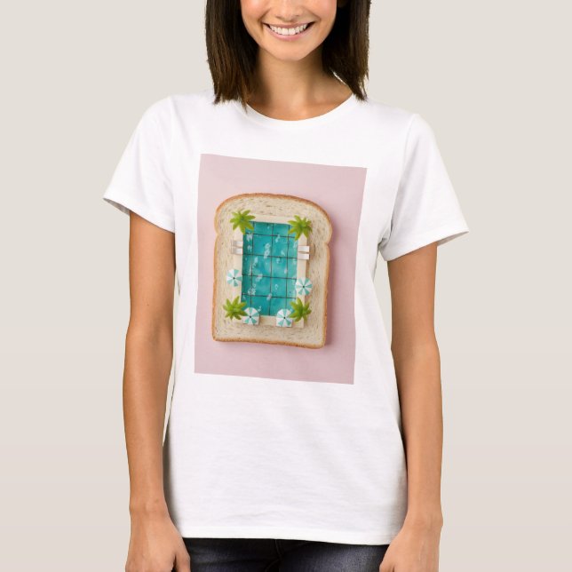 Pastel Vaporwave Pool Toast T-Shirt (Vorderseite)