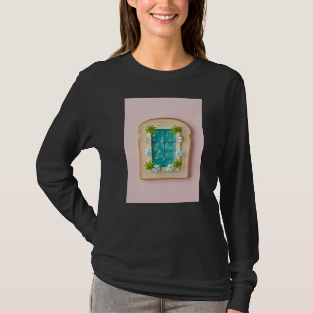 Pastel Vaporwave Pool Toast T-Shirt (Vorderseite)