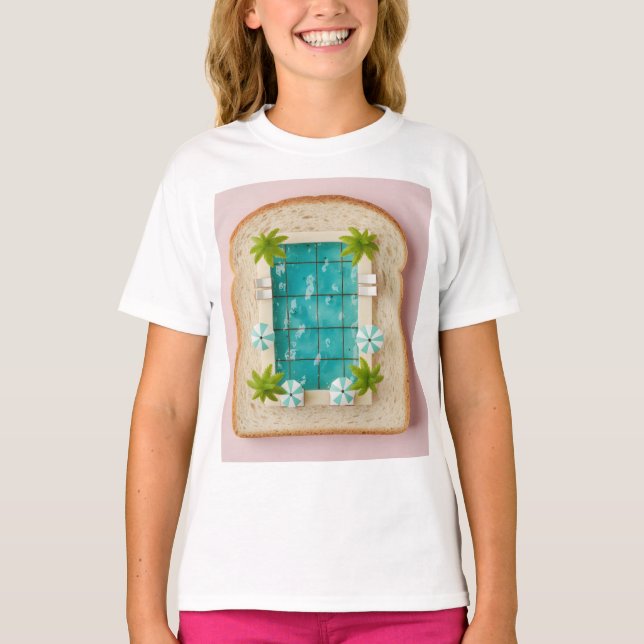 Pastel Vaporwave Pool Toast T-Shirt (Vorderseite)