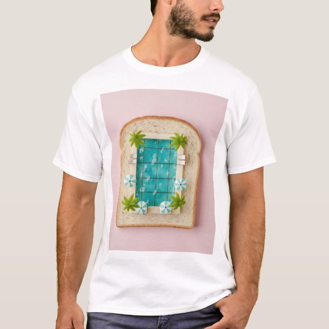 Pastel Vaporwave Pool Toast T-Shirt (Vorderseite)