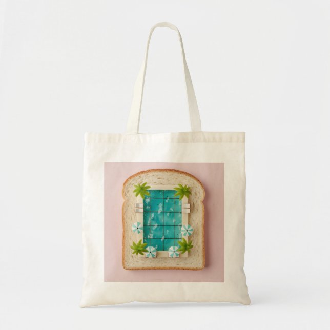 Pastel Vaporwave Pool Toast Tragetasche (Vorne)