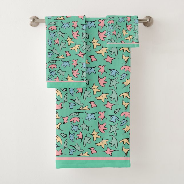 Pastel Verlasse grün Badhandtuch Set (Insitu)
