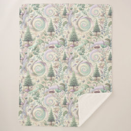 Pastel verzauberter Wald: Eine Cottailcore-Fantasi Sherpadecke