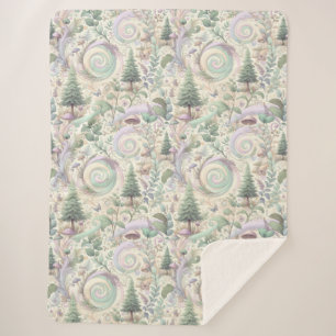 Pastel verzauberter Wald: Eine Cottailcore-Fantasi Sherpadecke
