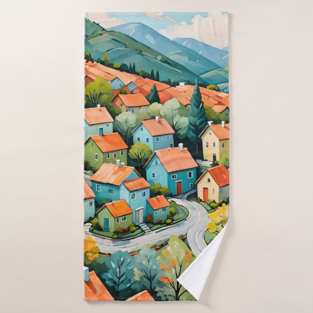 Pastel Village Dream Badhandtuch Set (Badehandtuch)