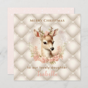 Pastel Vintag Deer Luxe Weihnachtskarte Karte