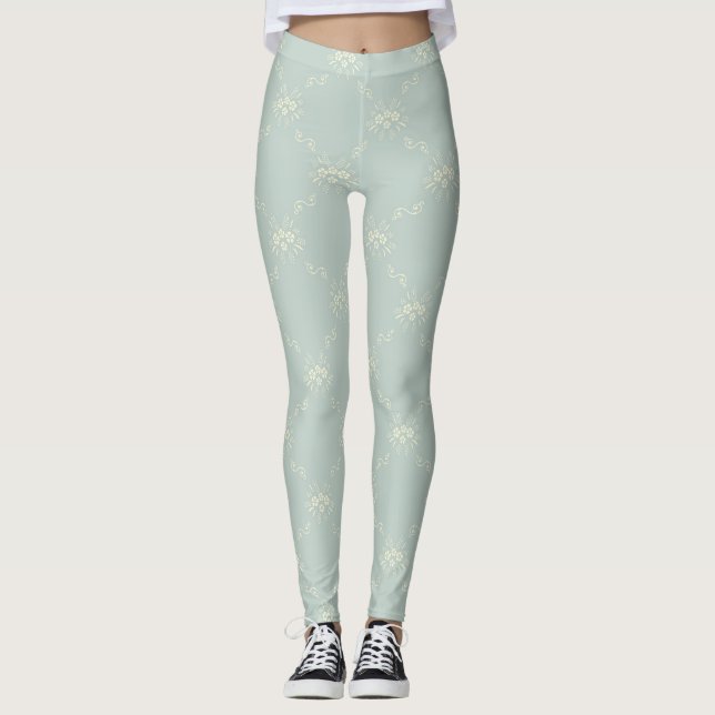 Pastel Vintag Floral Leggings (Vorderseite)