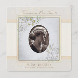 Pastel Vintage Blume Beerdigung Feier des Lebens Ankündigung