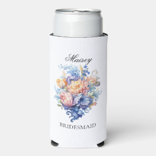 Pastel Vintage Blume Bridesmaid Vorschlag Geschenk Selters Dosenkühler