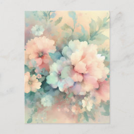 Pastel Vintages Roses Postkarte