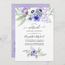 Pastel Violet Floral Online Virtual Wedding