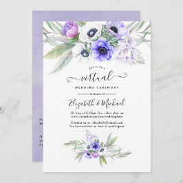 Pastel Violet Floral Online Virtual Wedding Einladung